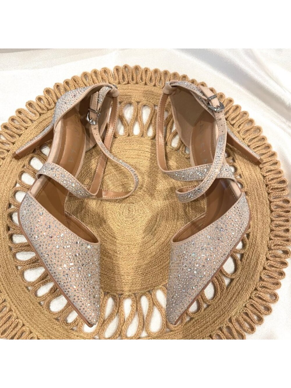 Carvela Kross Jewel Court Heels Glam EU 40.5 Neutral Jewel Crystal Rhinestone - Picture 5 of 12